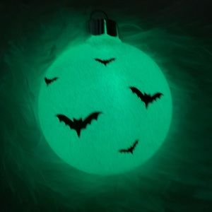 Glow in the Dark Goth Bat Halloween Ornament, Valentines Day